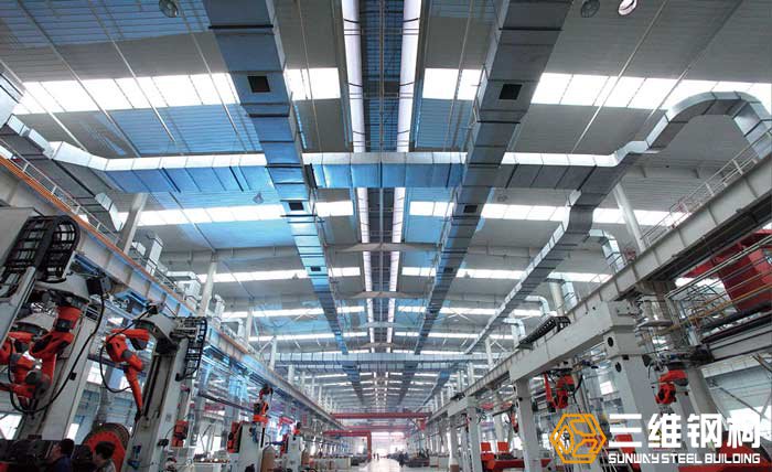 鲁南装备轻钢结构刮板机车间内部结构图示